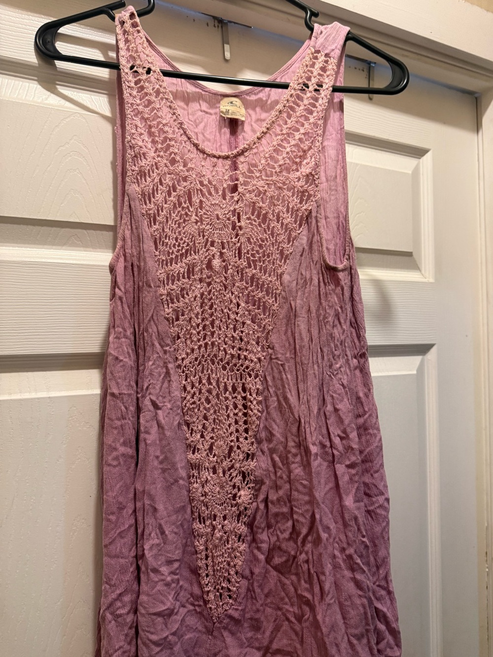 O'Neill Dusty Pink Crochet Front Beach Cover Up - Picture 2 of 6